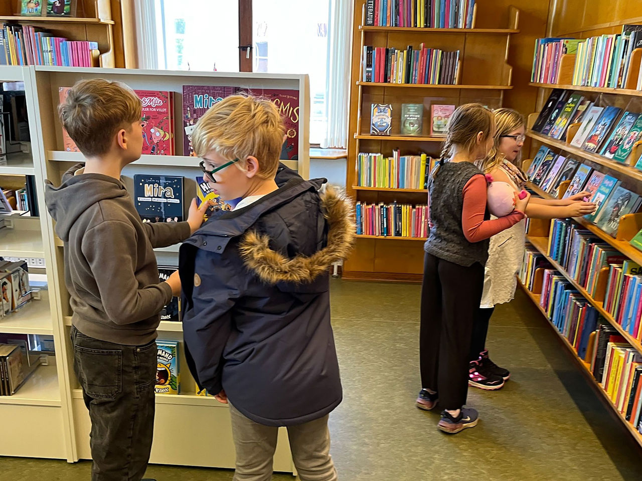 Børn der besøger Nyborg Bibliotek