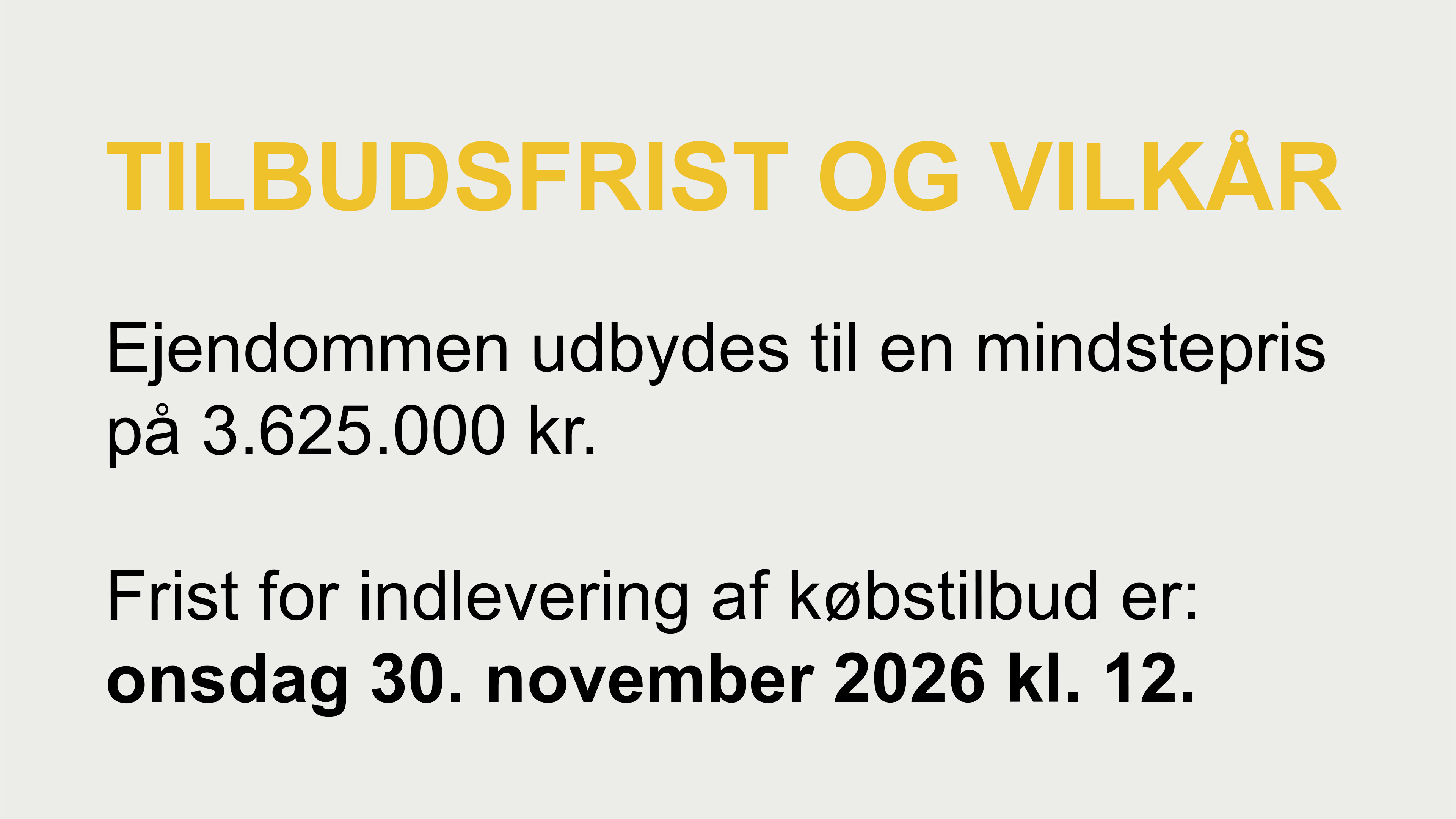 Grafisk boks med tilbudsfrist og vilkår