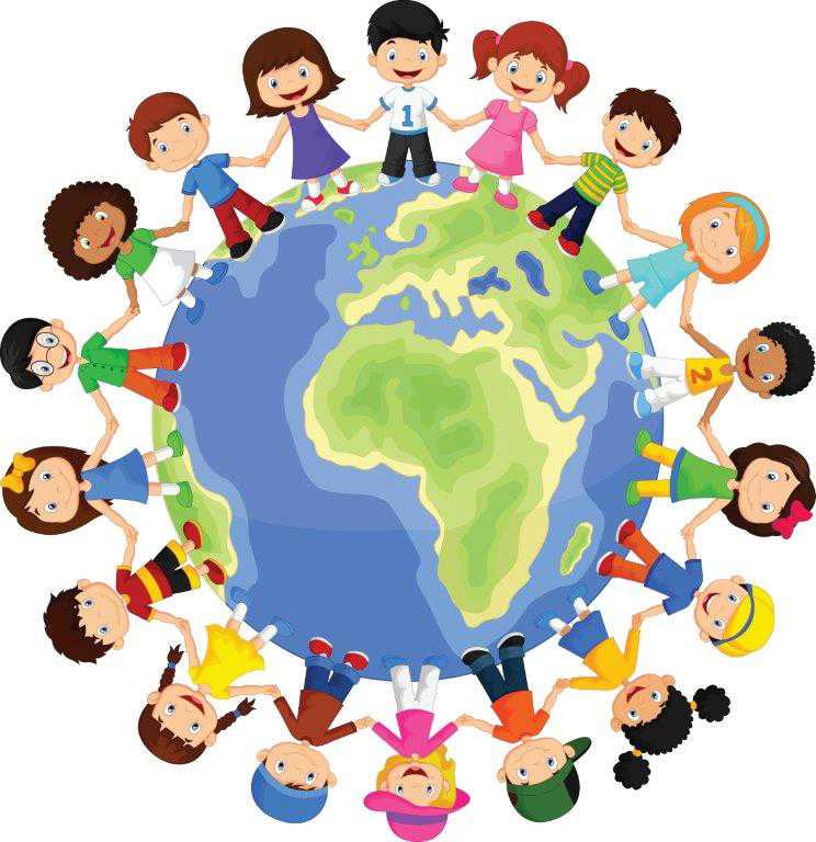 Tegning af børn med forskellige nationaliteter