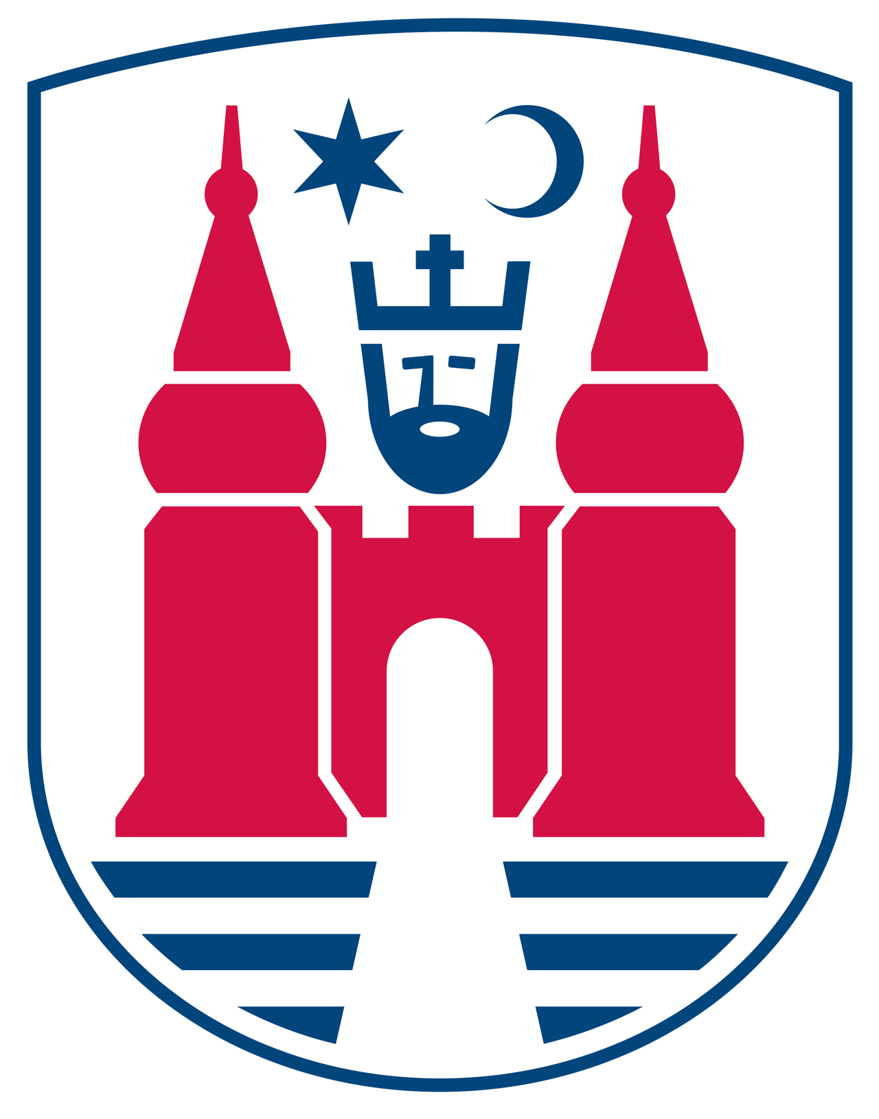 Nyborg Kommunes logo - kun skjold i farve (PNG)