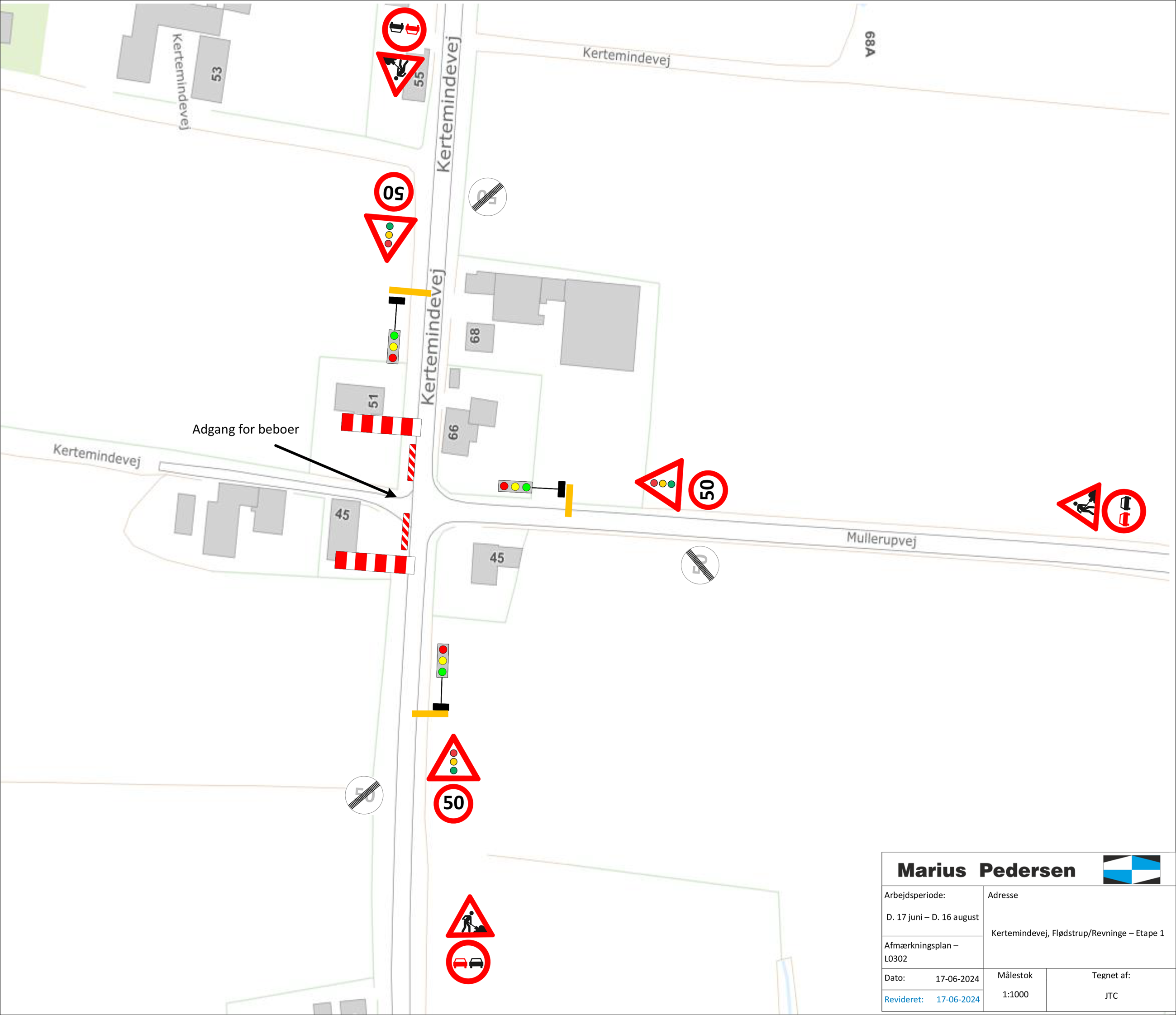 Afspærringsplan Kertemindevej i Ullerslev