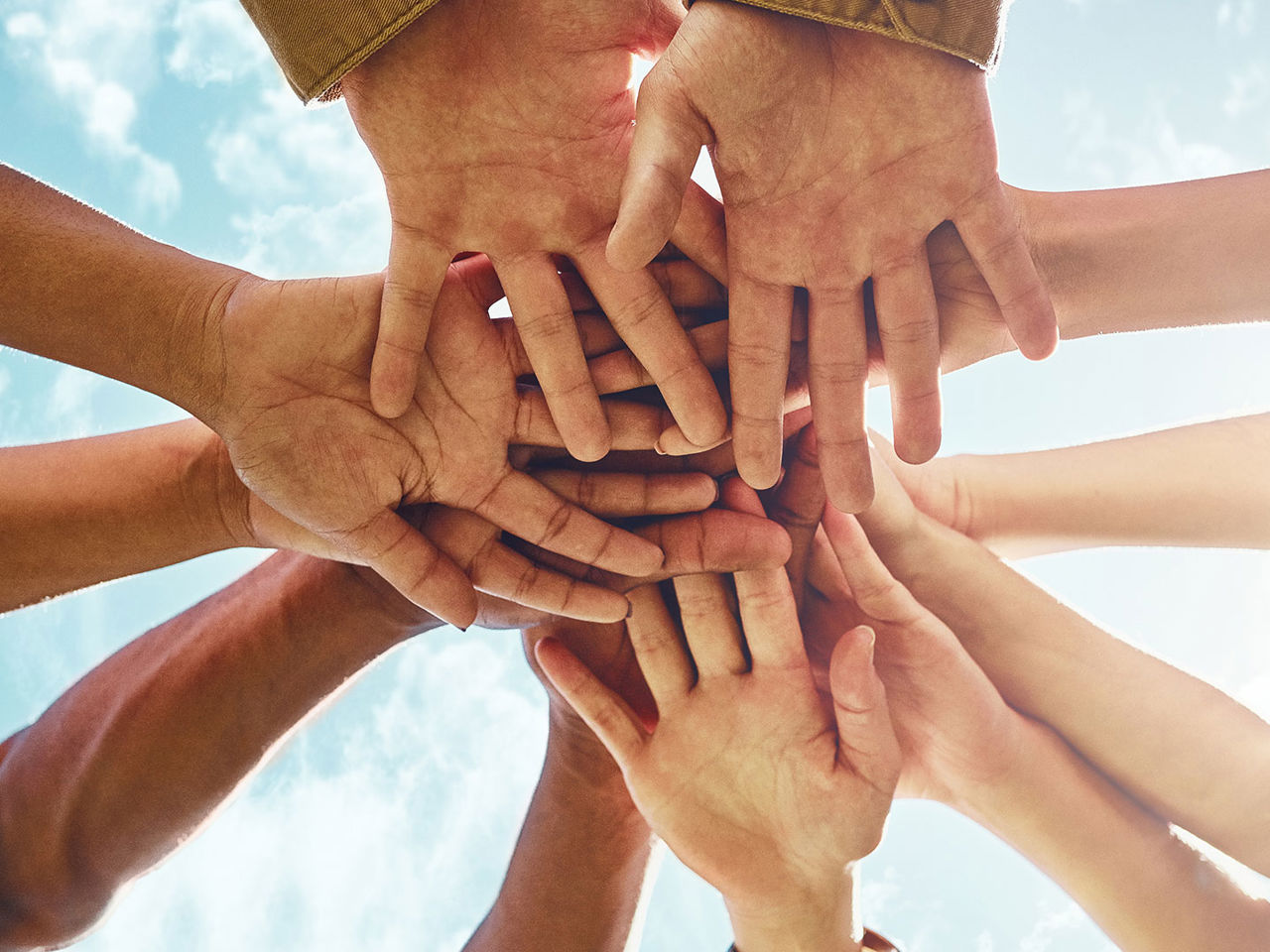 Håndflader i en cirkel