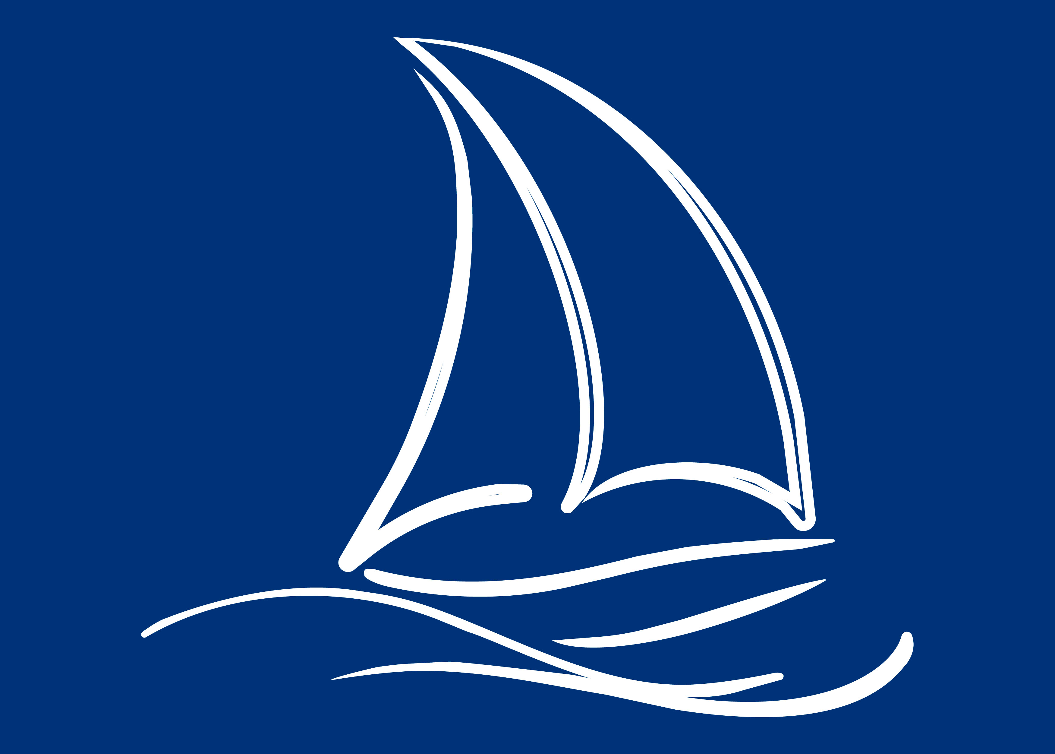 Logo Nyborg Marina med blå baggrund