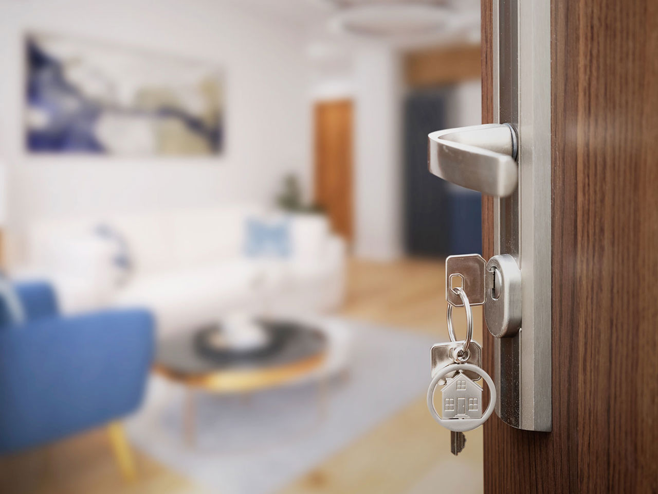 Åben dør til en lejlighed