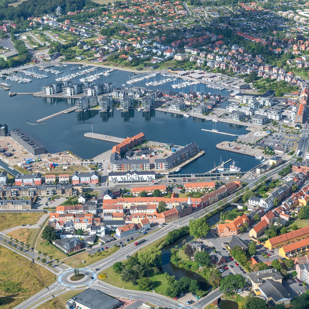 Luftfoto over Nyborg Marina
