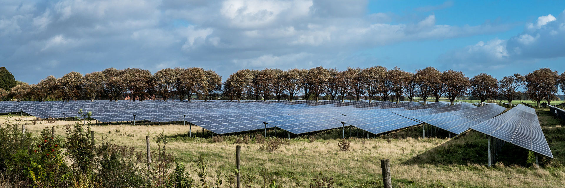 Solceller på en mark