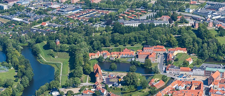 Luftfoto over Nyborg indre by