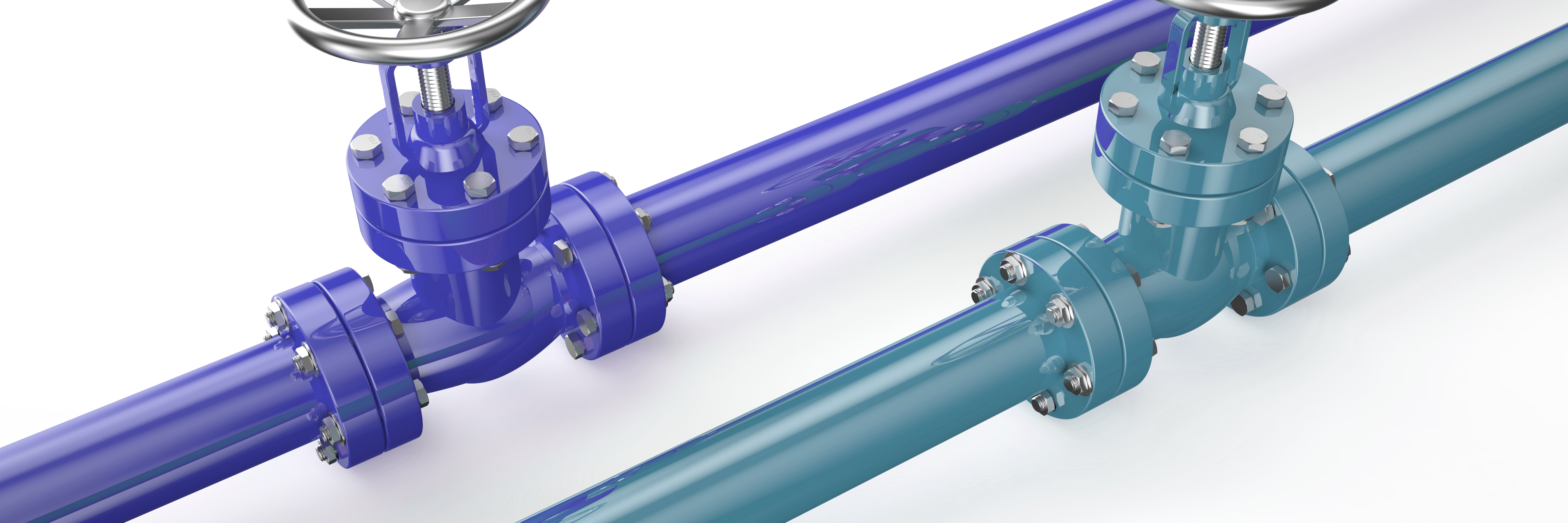 Tegning af to vandrør