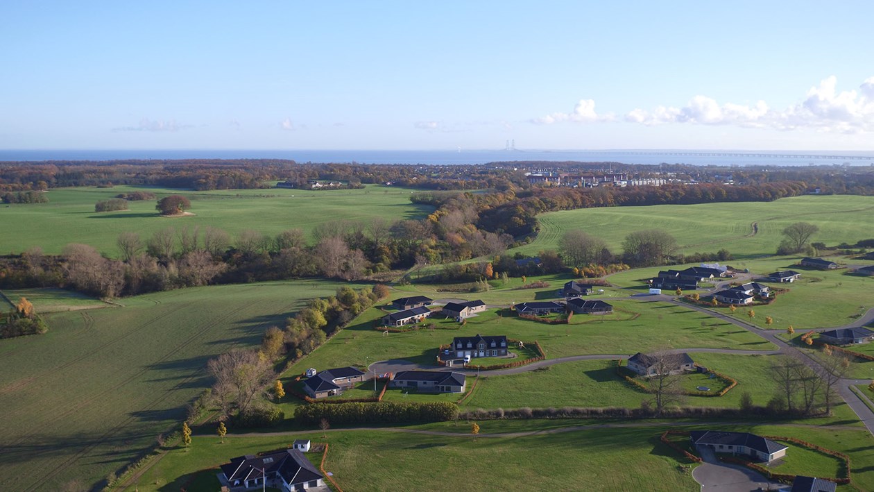 Luftfoto over marker i Nyborg Kommune