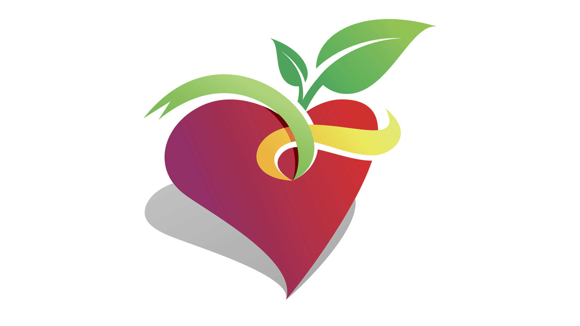 Tegning af et hjerte hvor der vokser blade ud af