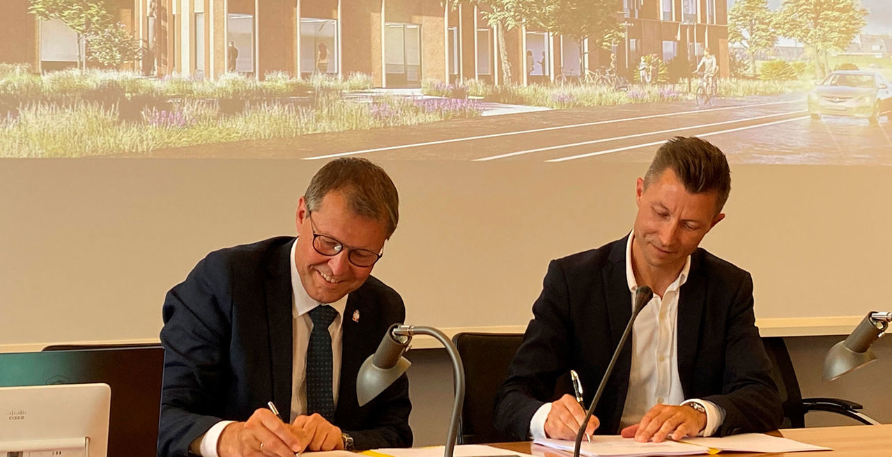 Der underskrives aftale til det kommende Sundhedshus // Foto: Nyborg Kommune