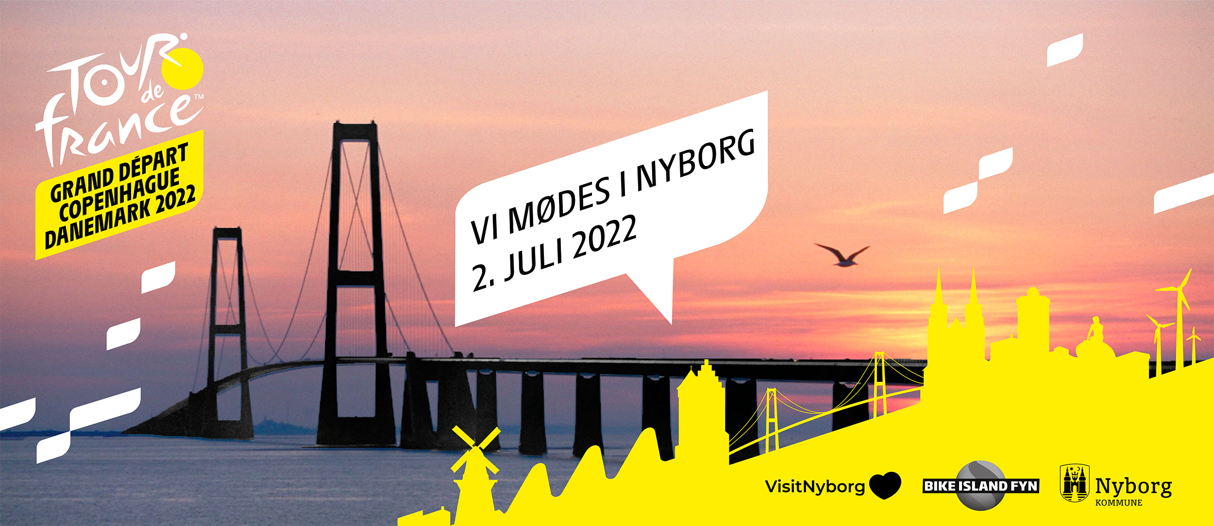 Storebæltsbroen pakket ind i Tour de France grafik