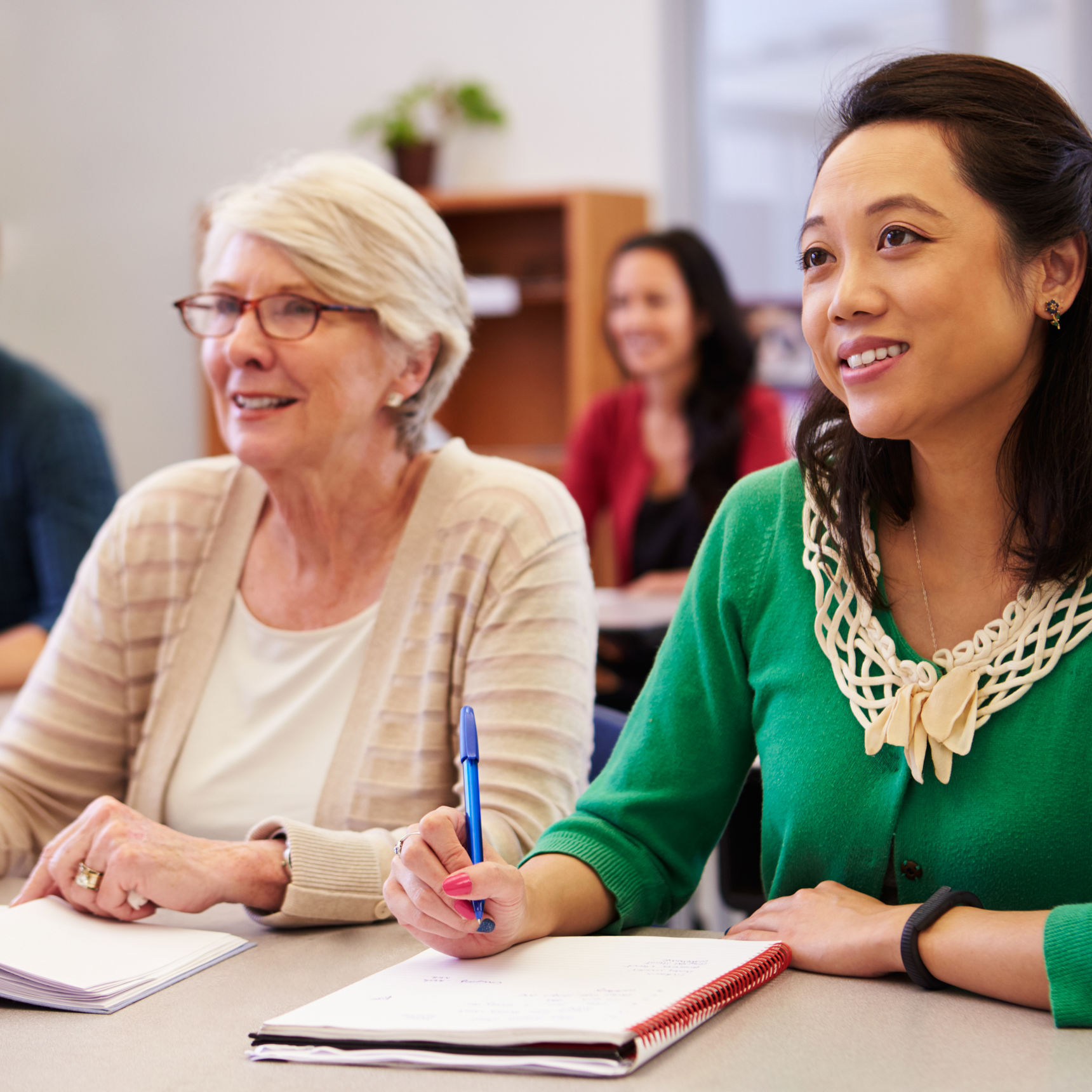 Kvinder i skole til voksenundervisning