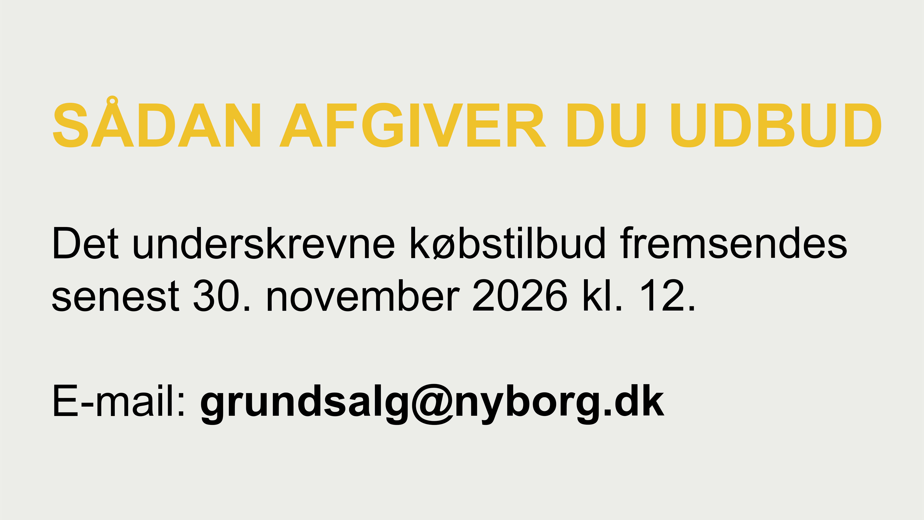 Grafisk boks med oplysninger om at afgive udbud