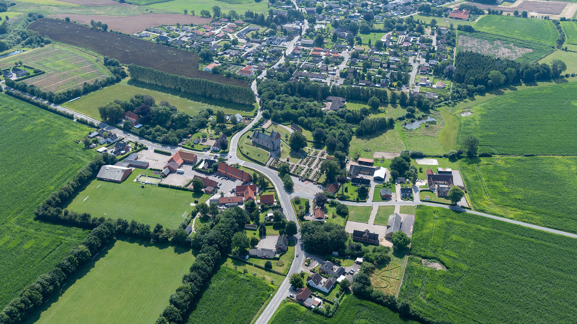 Luftfoto over Herredsted