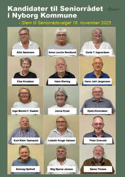 Opstillingsplakat til Seniorrådsvalg 2025