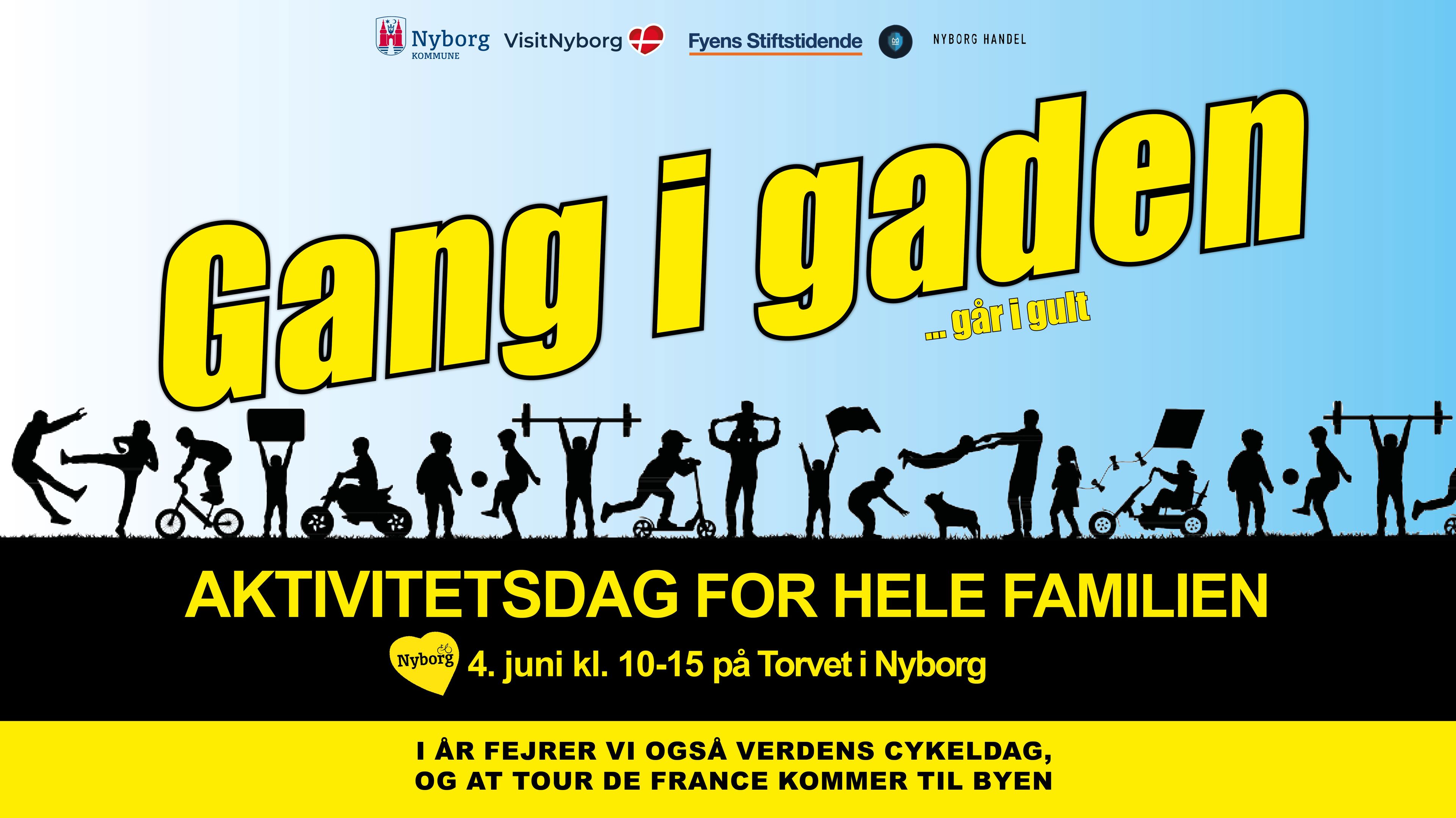 Banner med grafik til Gang i Gaden