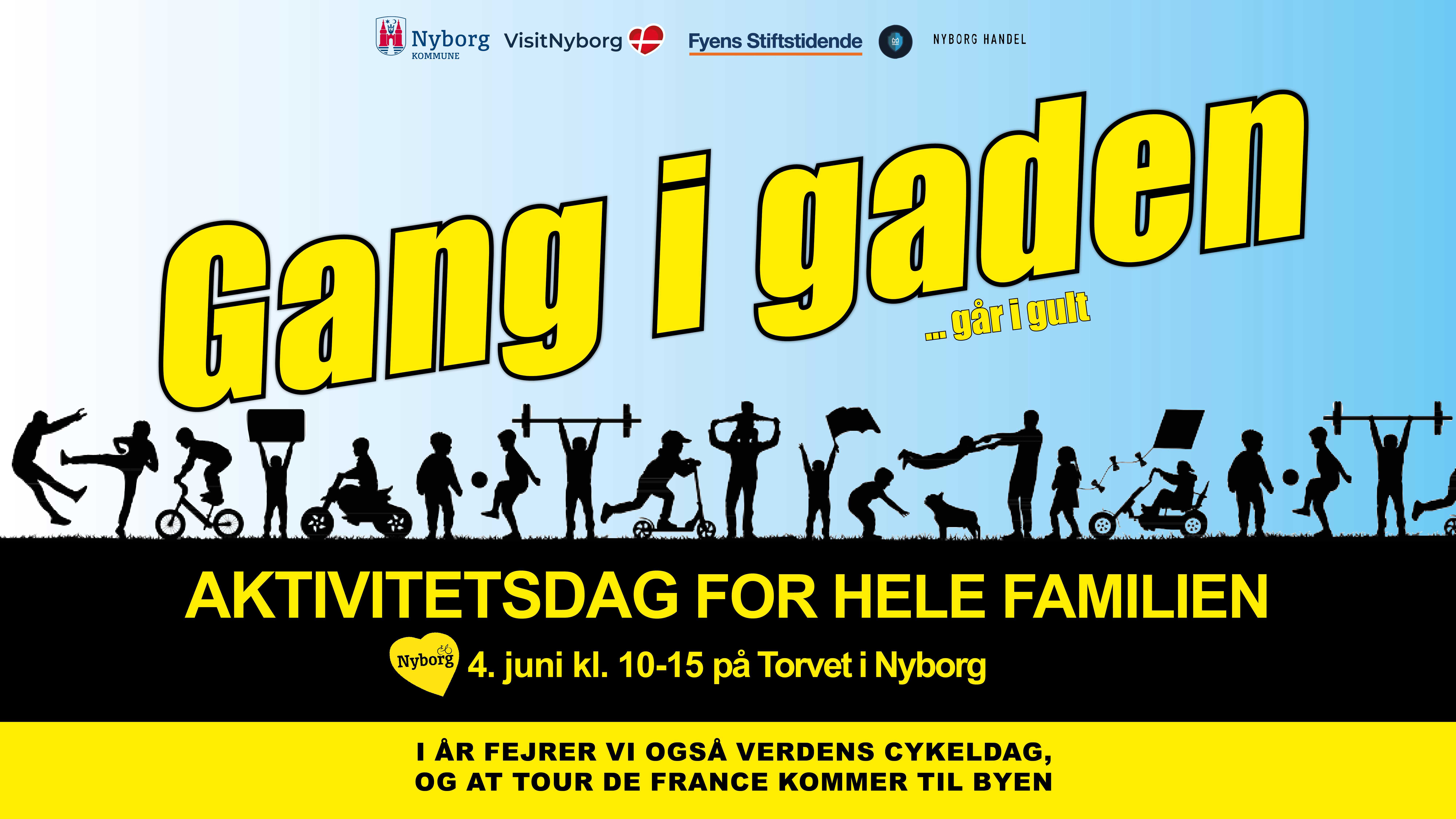 Banner med grafik til Gang i Gaden