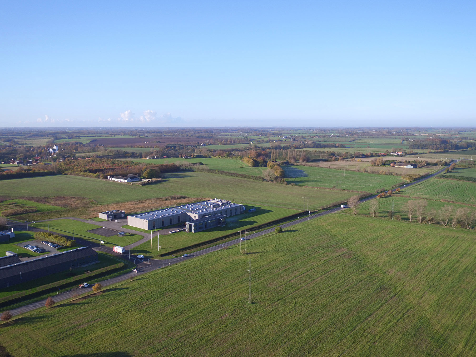 Luftfoto over ledige grunde i Nyborg Kommune