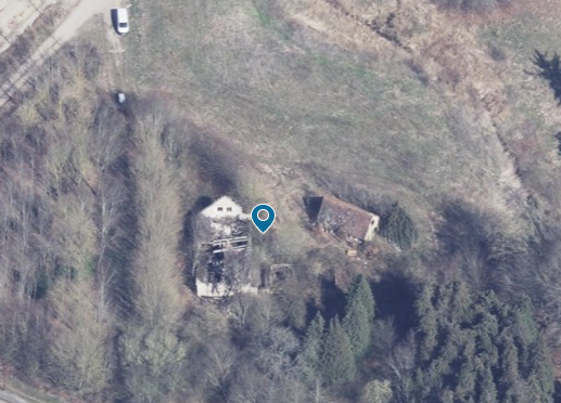 Skråfoto 2023 af bygningen på Duensvænge 15, Nyborg