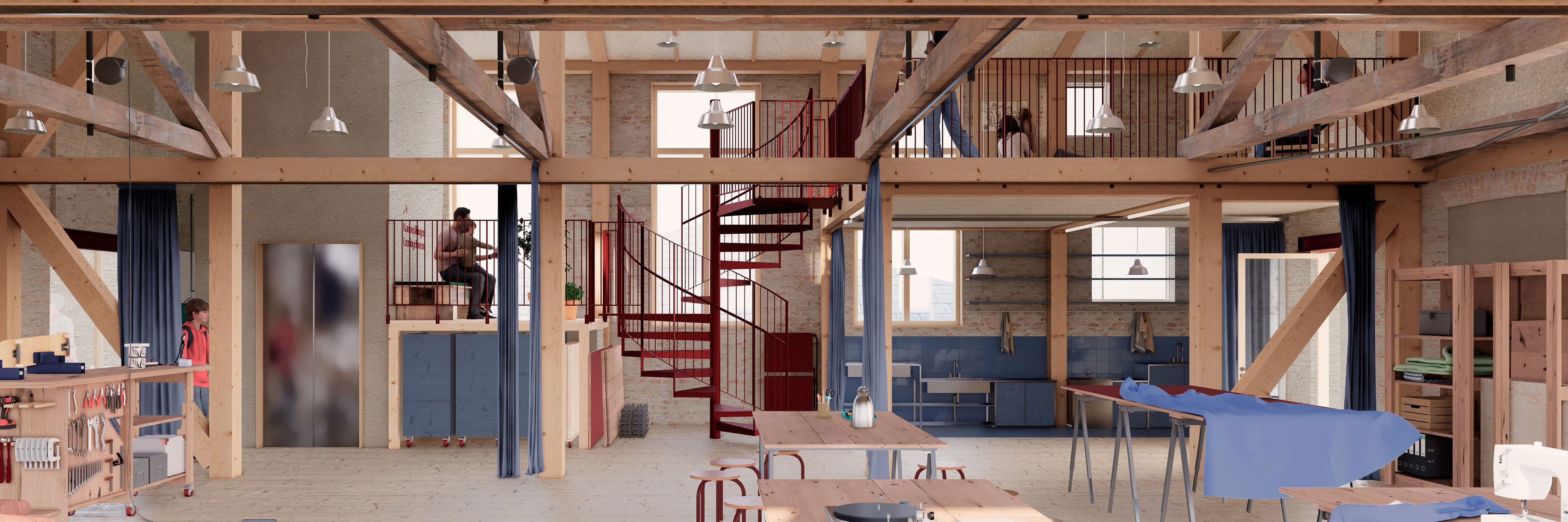 Visualisering af det kommende kulturloft på Bastionen