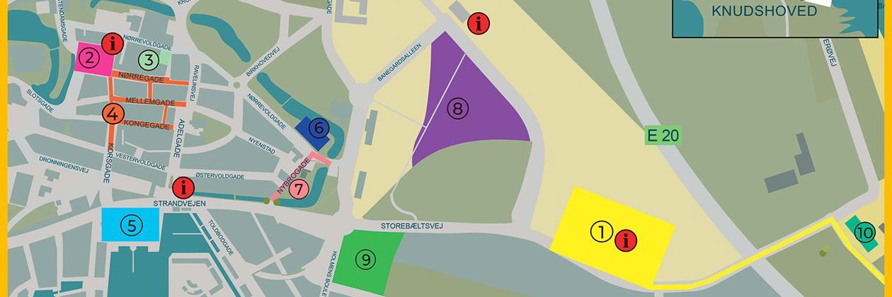 Oversigtskort over eventzoner under TDF