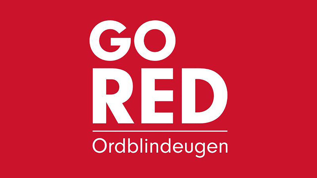Banner med ordlyden Go Red - Ordblindeugen
