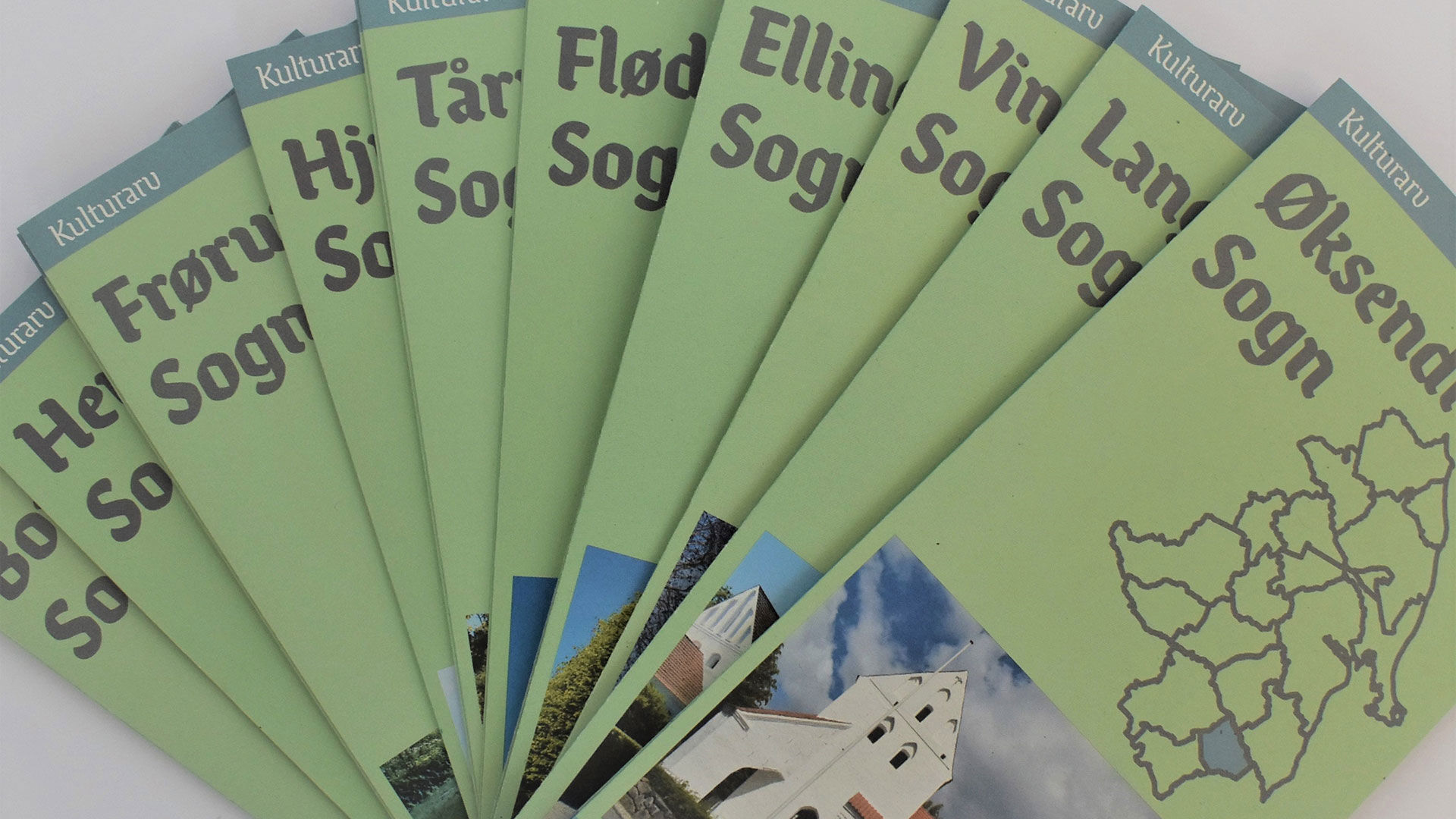 Forsider af kommunens kulturarvsfoldere