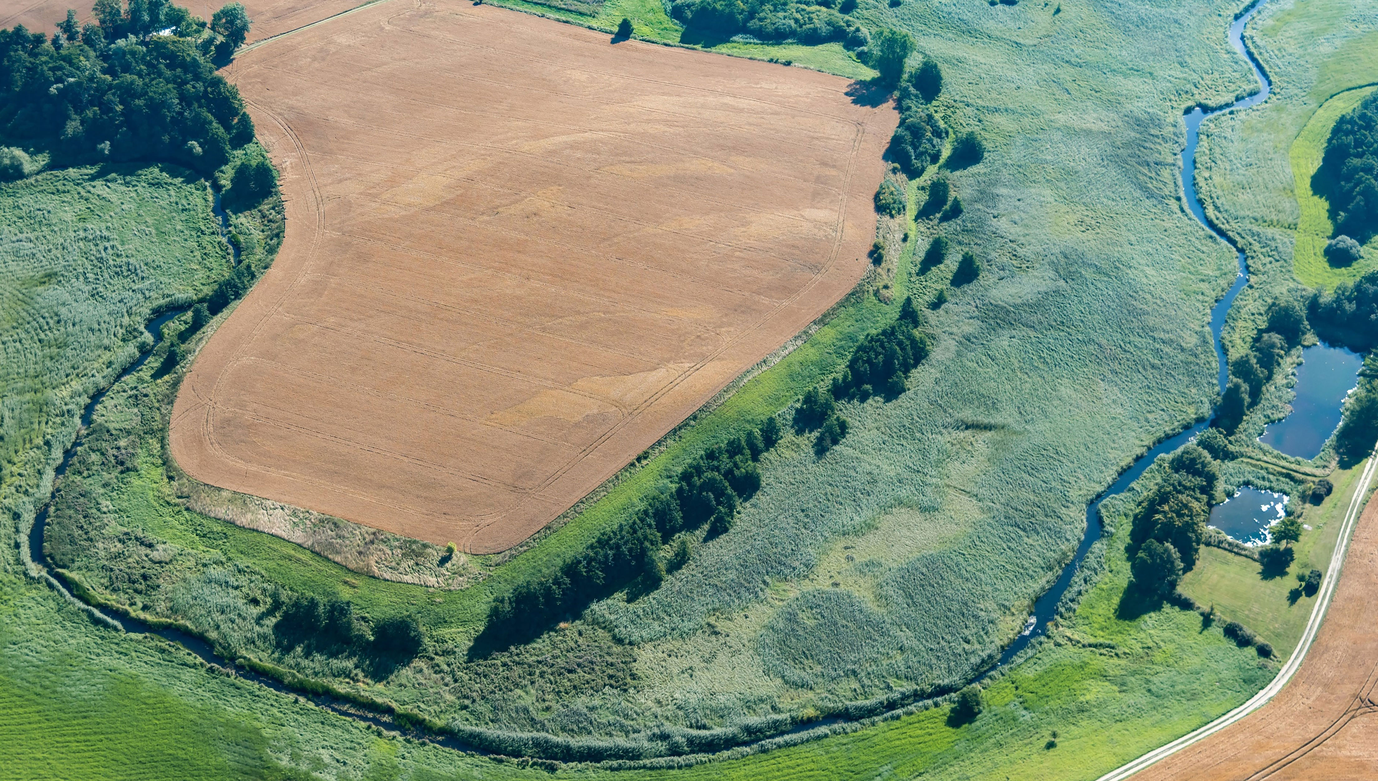 Luftfoto over Vindinge Ådal