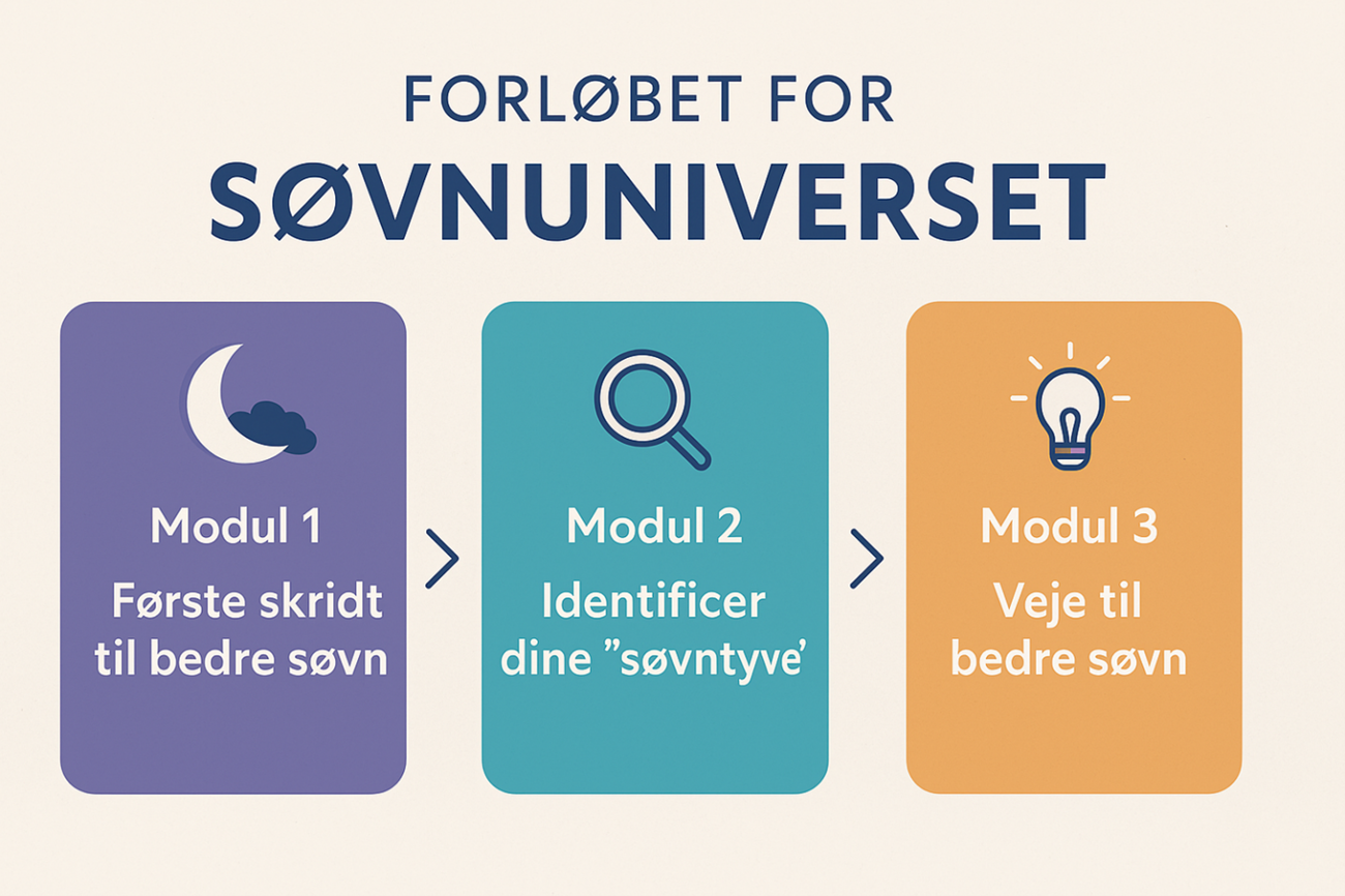 Illustration der viser forløbet for søvnuniverset