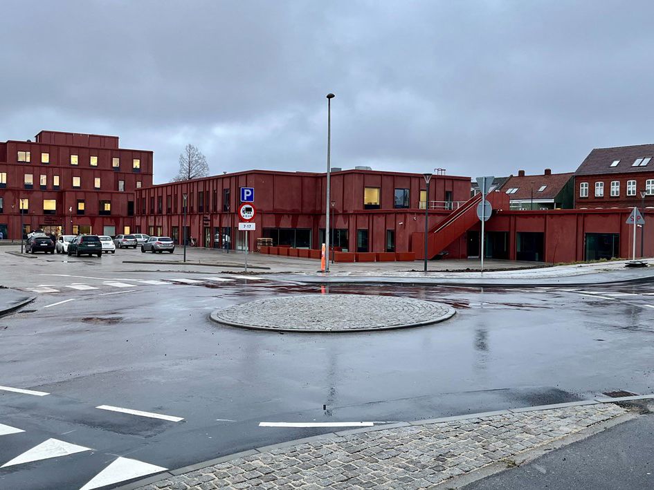Rundkørsel ved det nye Sundhedshus