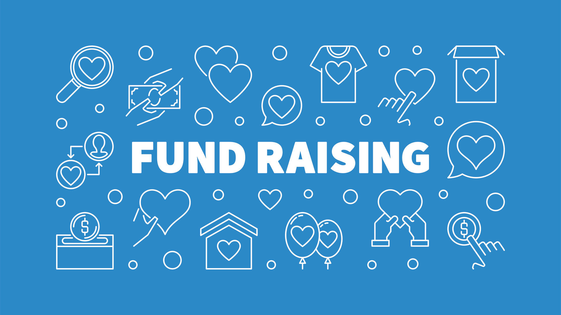 Banner der visuelt signalerer fundraising