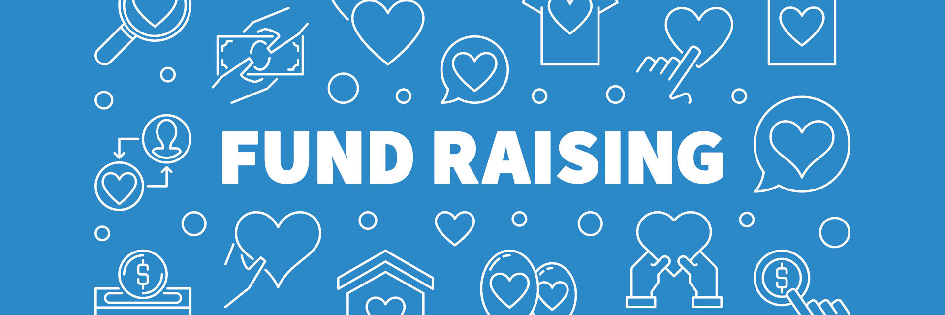 Banner der visuelt signalerer fundraising