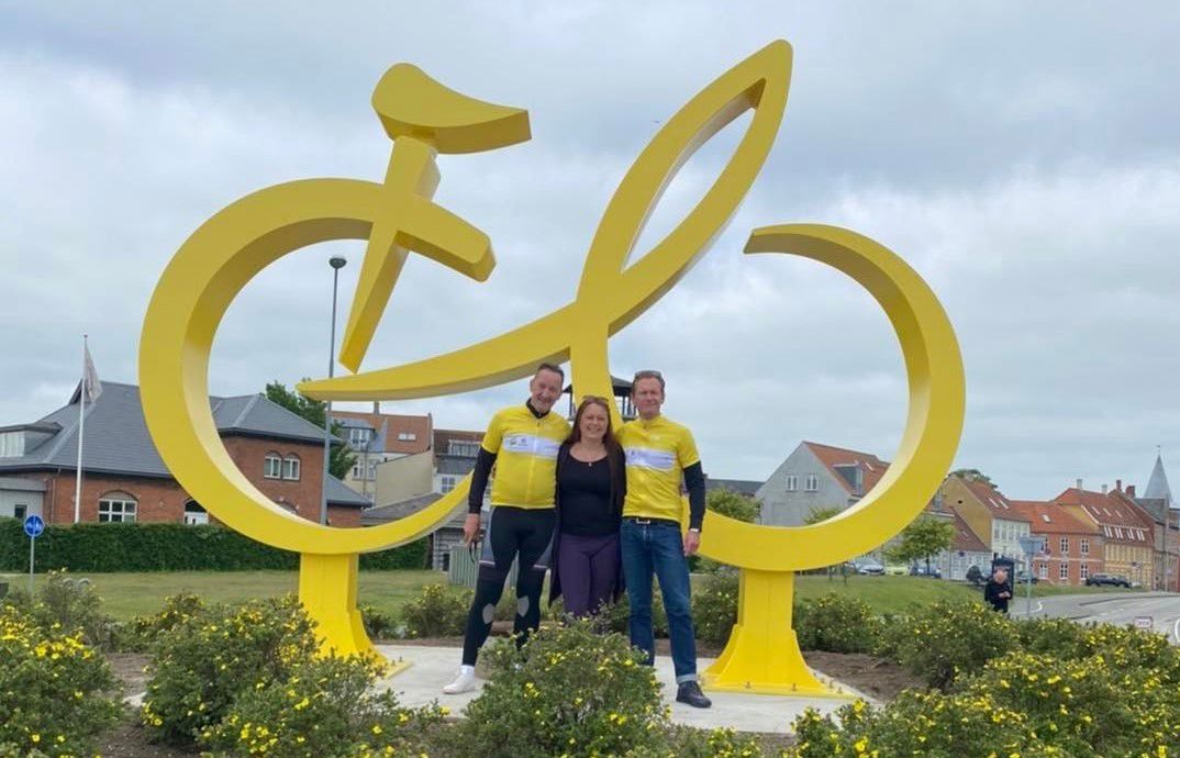 Cykelmonument i rundkørsel ved Holmens Bouldevard