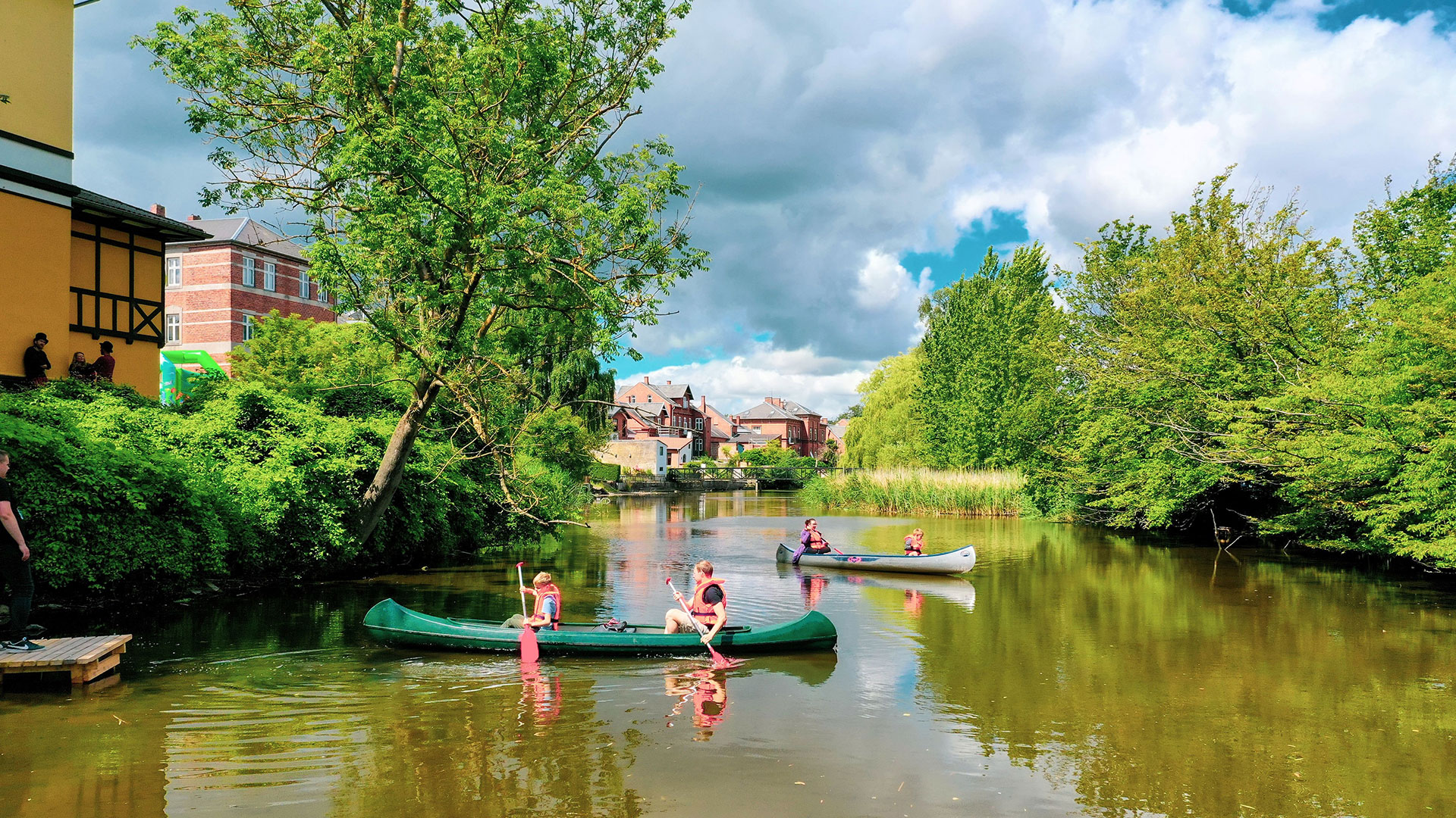 Kanotur i voldgraven i Nyborg
