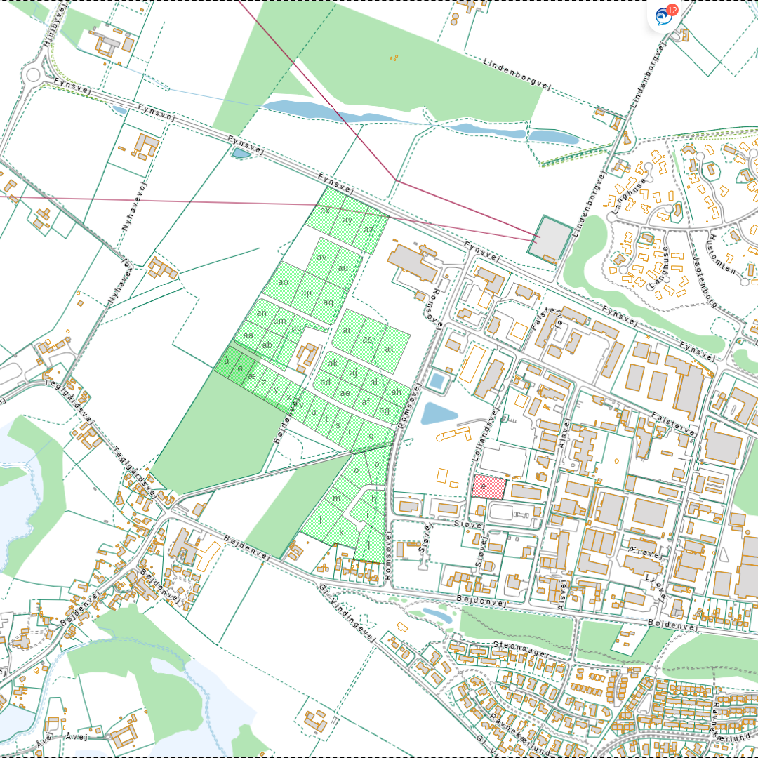 Tegning af byggegrunde i Nyborg