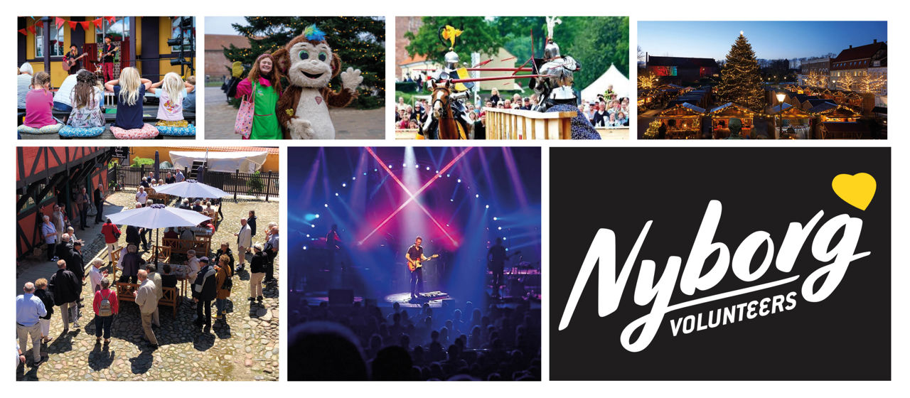 Collage med billeder fra Nyborg Volunteers