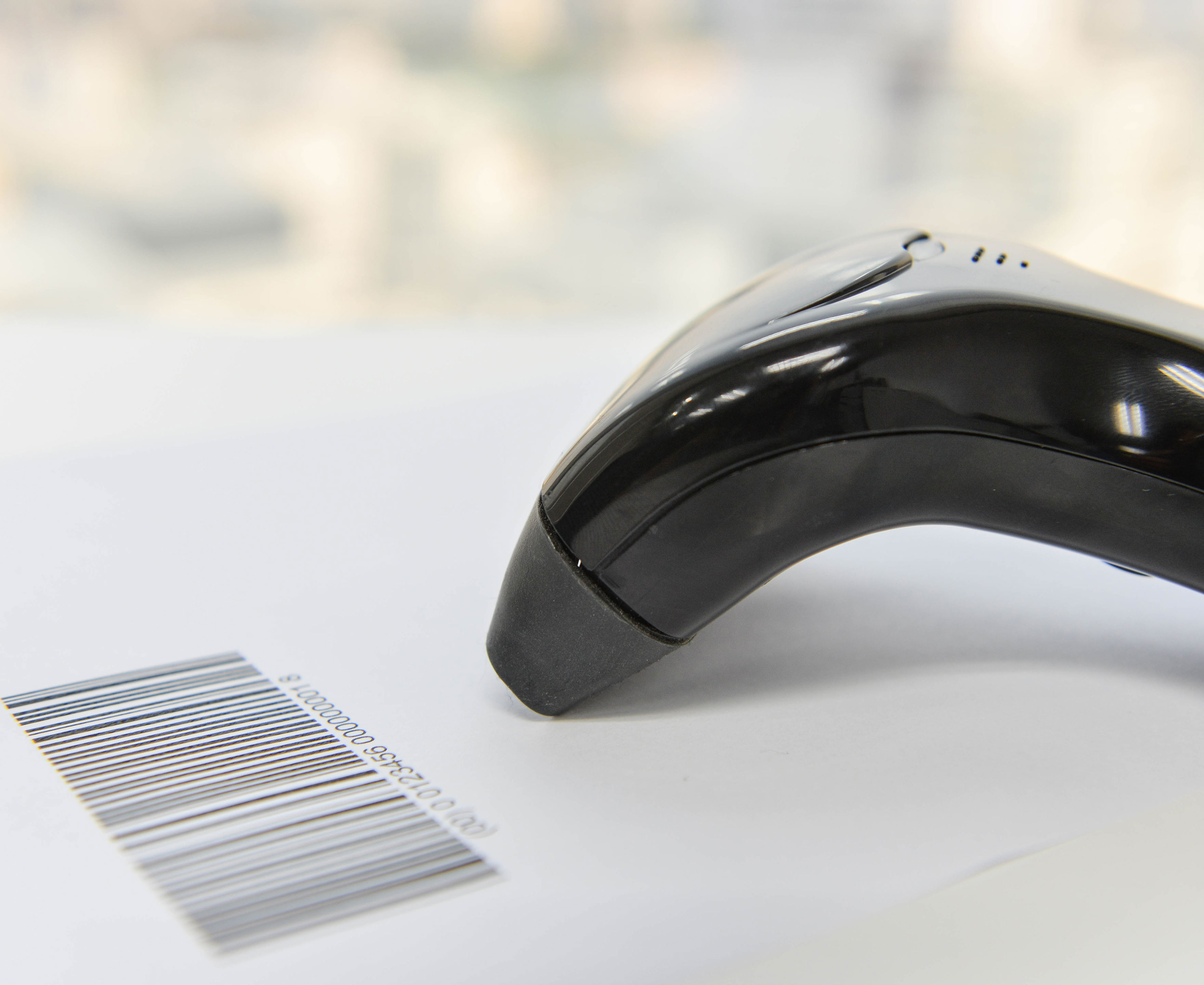 En scanner ved en stregkode