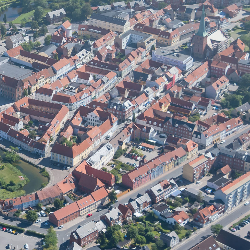 Luftfoto Nyborg bykerne