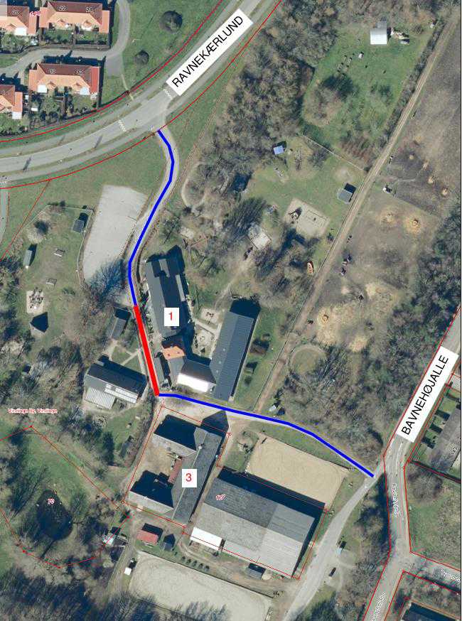 Luftfoto over område ved Ravnekærlund