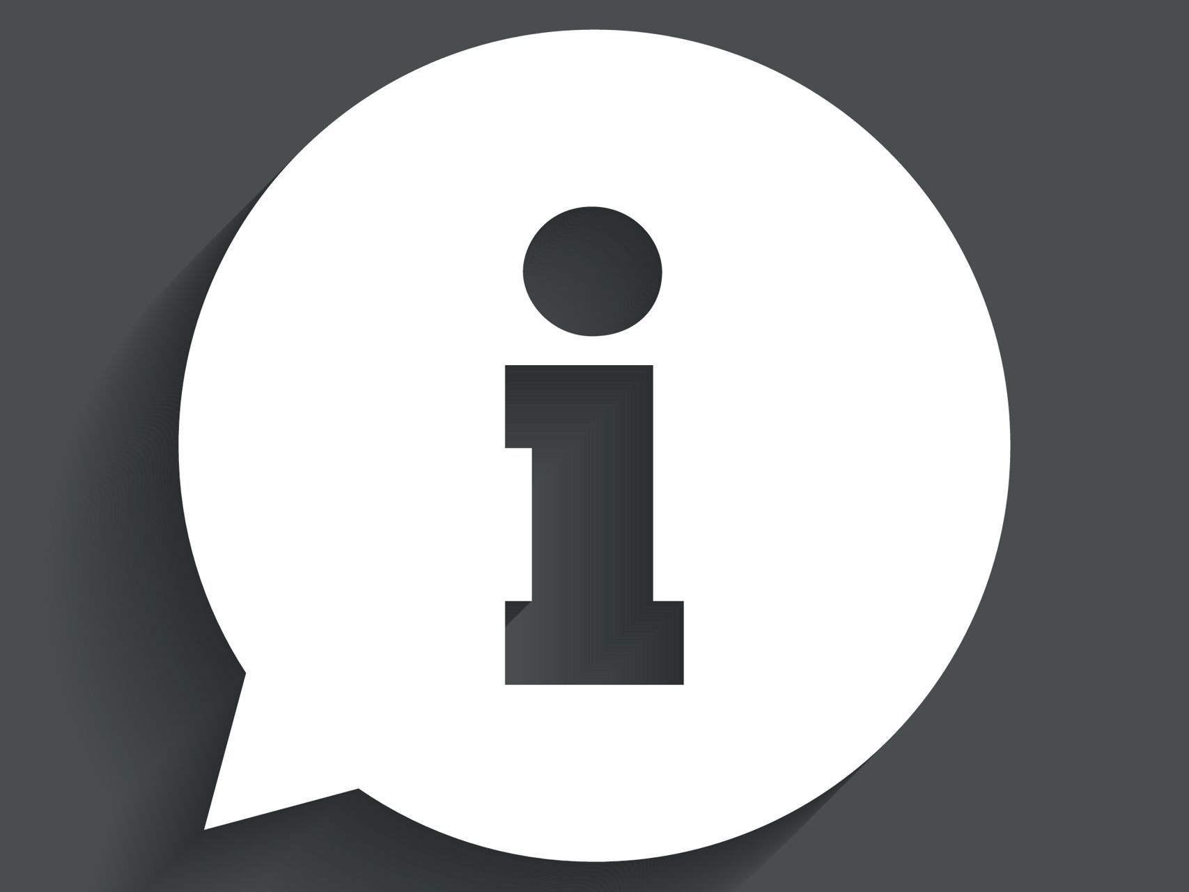 Skilt med et stort 'I'