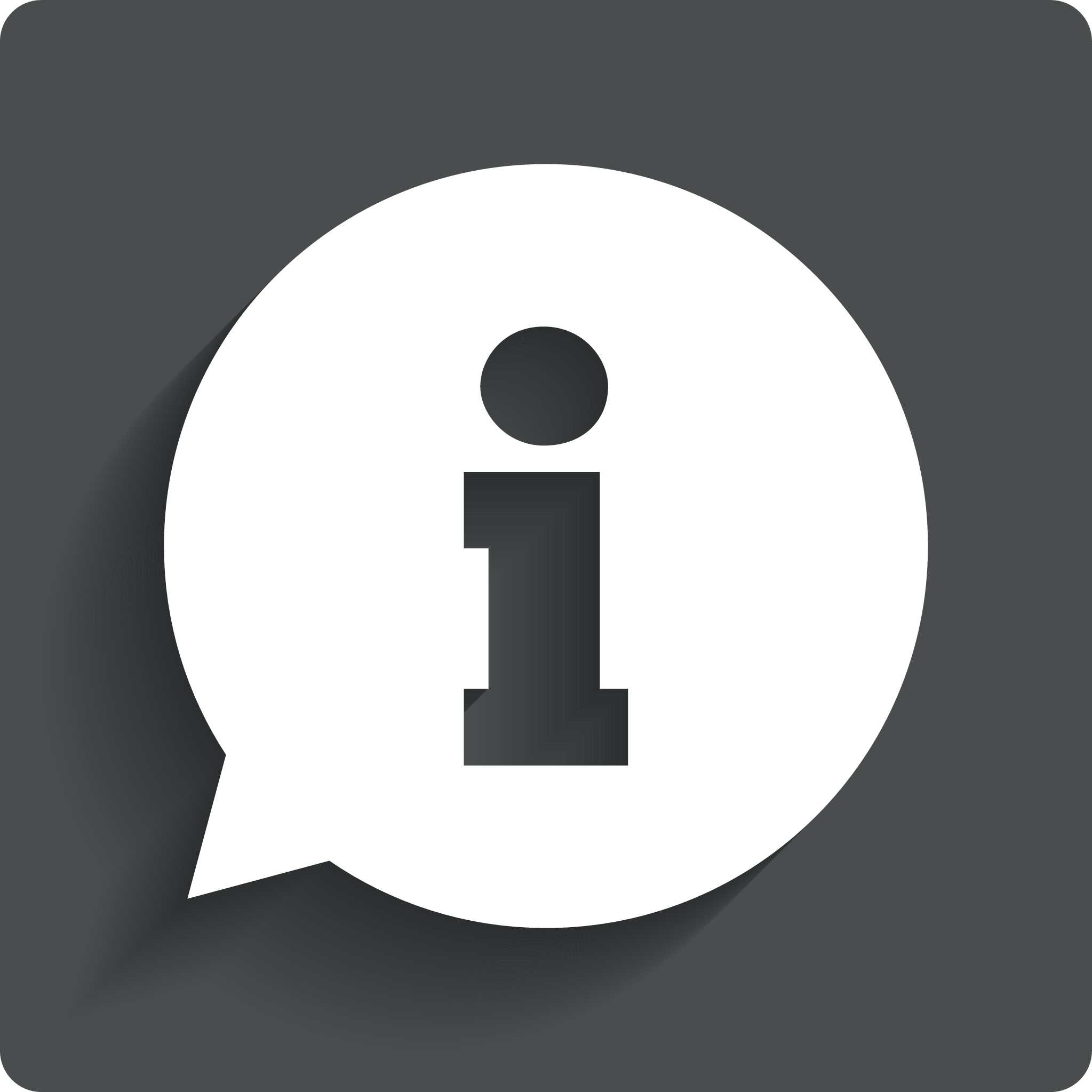 Skilt med et stort 'I'