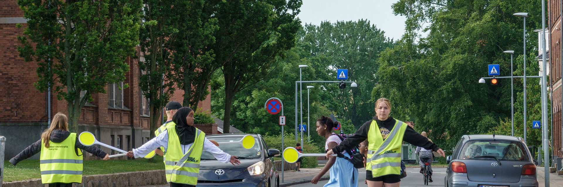 Skolepatrulje ved Birkhoveskolen i Nyborg