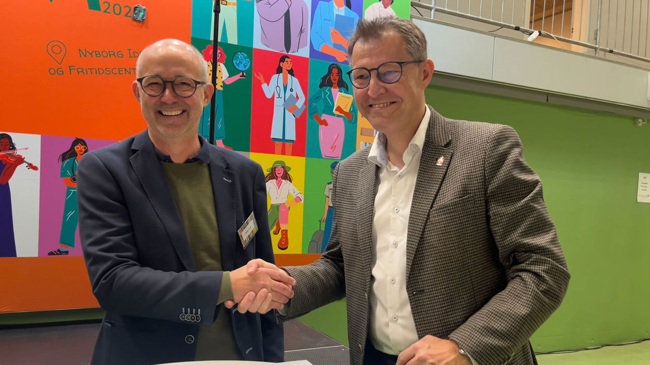 Borgmester Kenneth Muhs og DI Fyns næstformand, direktør Steen Johansen