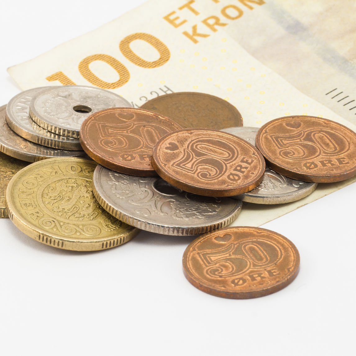 Pengesedler og mønter
