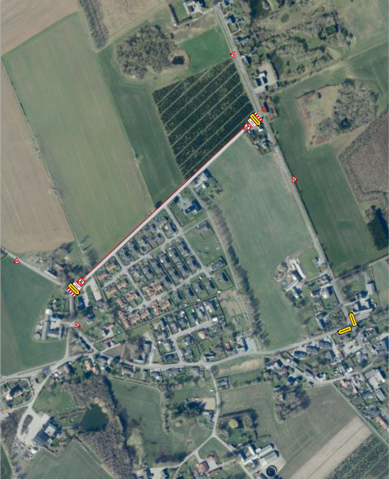 Afspærringsplan over område ved Bøgebjergvej i Refsvindinge