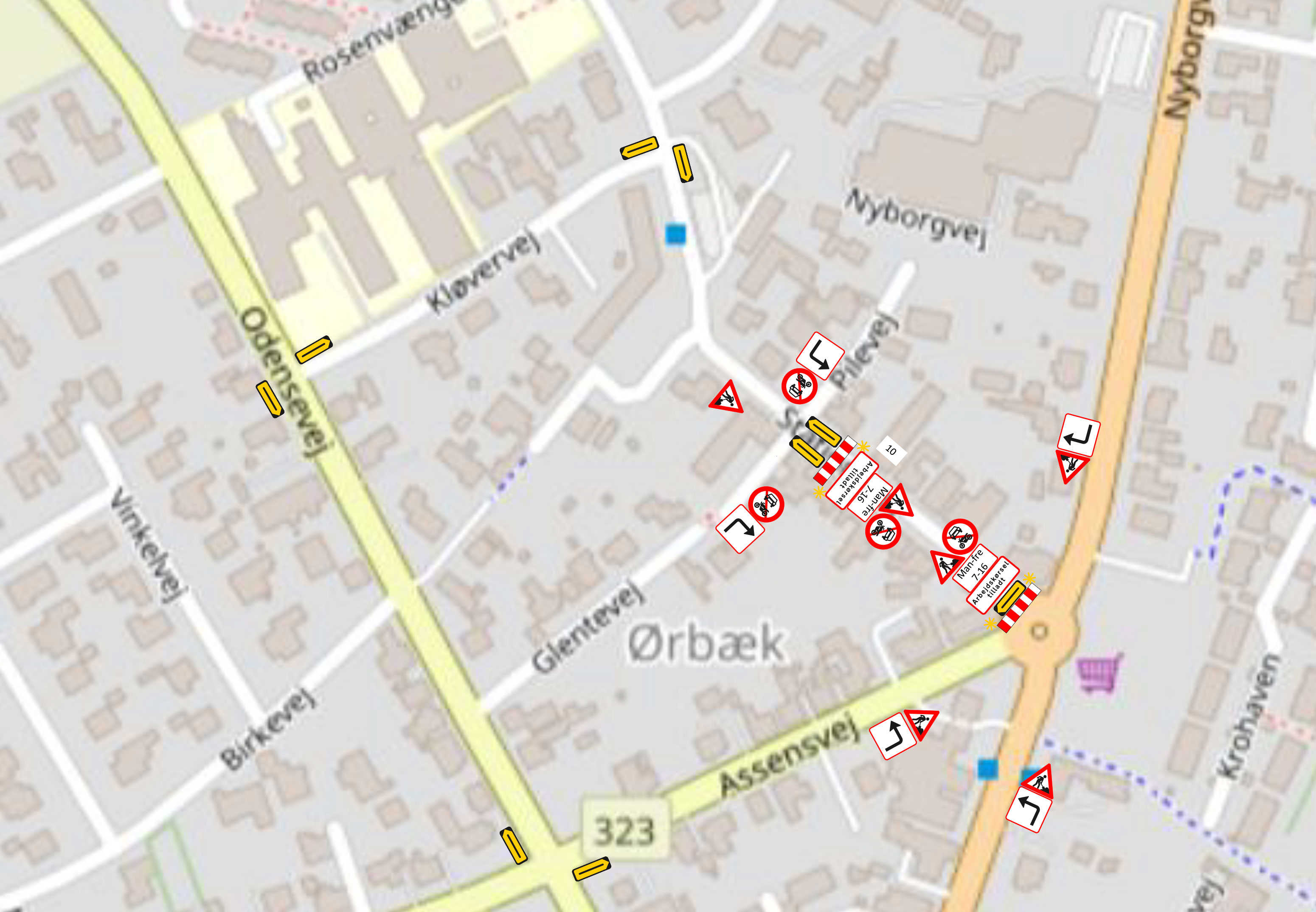 Afspærringsplan Stationsvej 10, Ørbæk